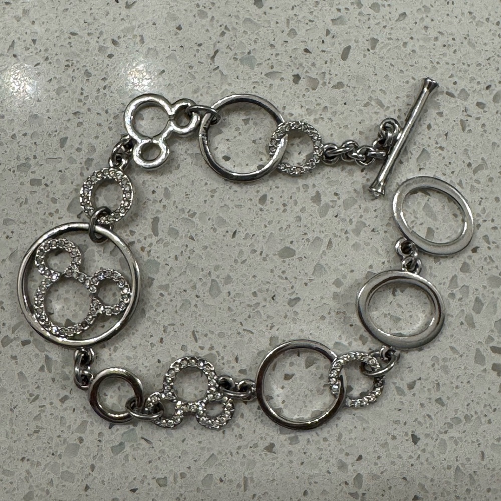 Swarovski Silver Chain Bracelet with Crystal Accents